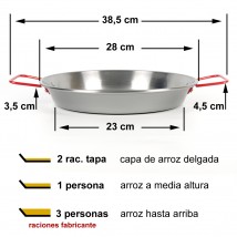 Paellera de hierro 28cm - Ración de menú