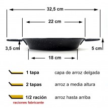 Paellera vitrificada  22cm - Ideal para servir plato de paella