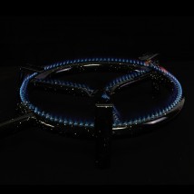 Paellero de 30 cm encendido llama azul