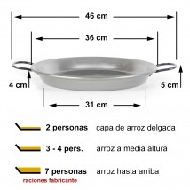 Paella inducción 36cm para 3-5 personas Paella paellera inducción