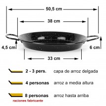 Paella esmaltada inducción 42 cm 9-10 personas Paelleras inducción