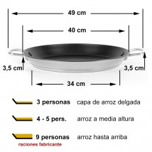 Paellera para induccion 40cm ø (5 a 9 raciones)