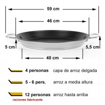 Paella inox inducción 46 cm para 8-12 personas