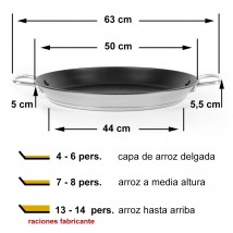 Paella inox inducción 50 cm para 9-14 personas Paelleras inducción