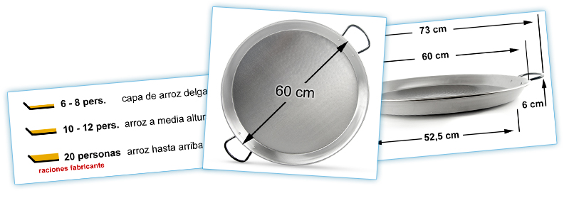 Paella tradicional de 60cm para 6 - 8 personas